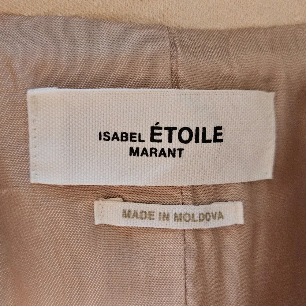 Isabel Etoile Marant Cotton Blend Textured Blazer‎ Jacket in Ivory Size 34 / XS